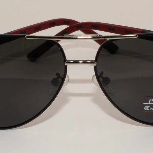 Polarized Aviator Black Metal Frame Sunglasses Unisex - Picture 5 of 6